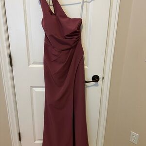 Lina Pink One-Shoulder Gown Sleeveless